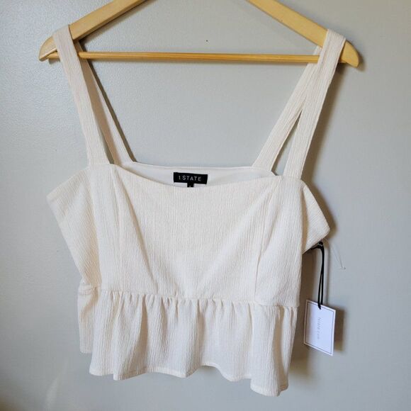 NWT 1. STATE CREAM BABYDOLL TANK TOP SIZE L - Picture 1 of 11